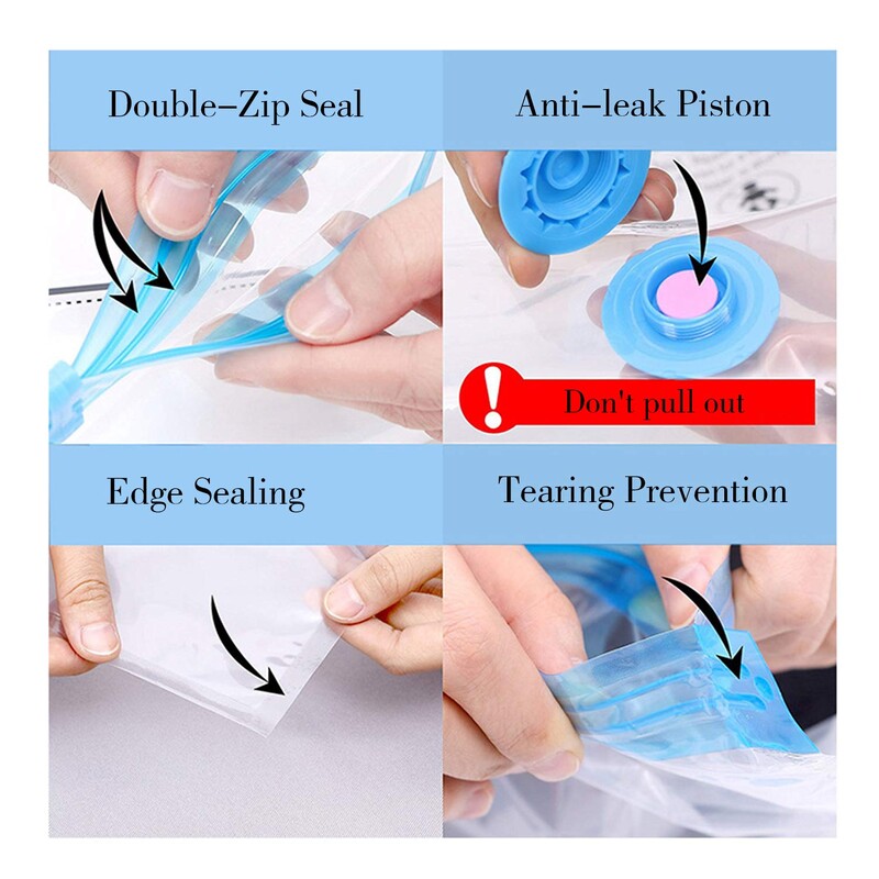 5 pakiranja vakuumskih vrećica za pohranjivanje jorgana i deka Odjeća Organizator za pakiranje za putovanje kući Uključena pumpa