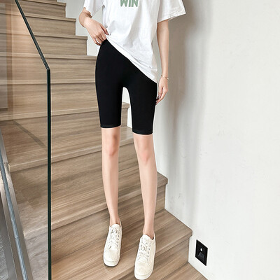 Mood Säravad litritega disain Naiste Fitness Lühikesed püksid Mujer Naiste šikk kõrge vöökohaga suvepüksid kõhnad säärised
