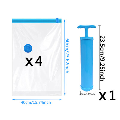 Vakuuma uzglabāšanas vietas taupīšanas somas ar rokas sūkni, kas saspiests apģērbam, komforta priekšmetiem, segas