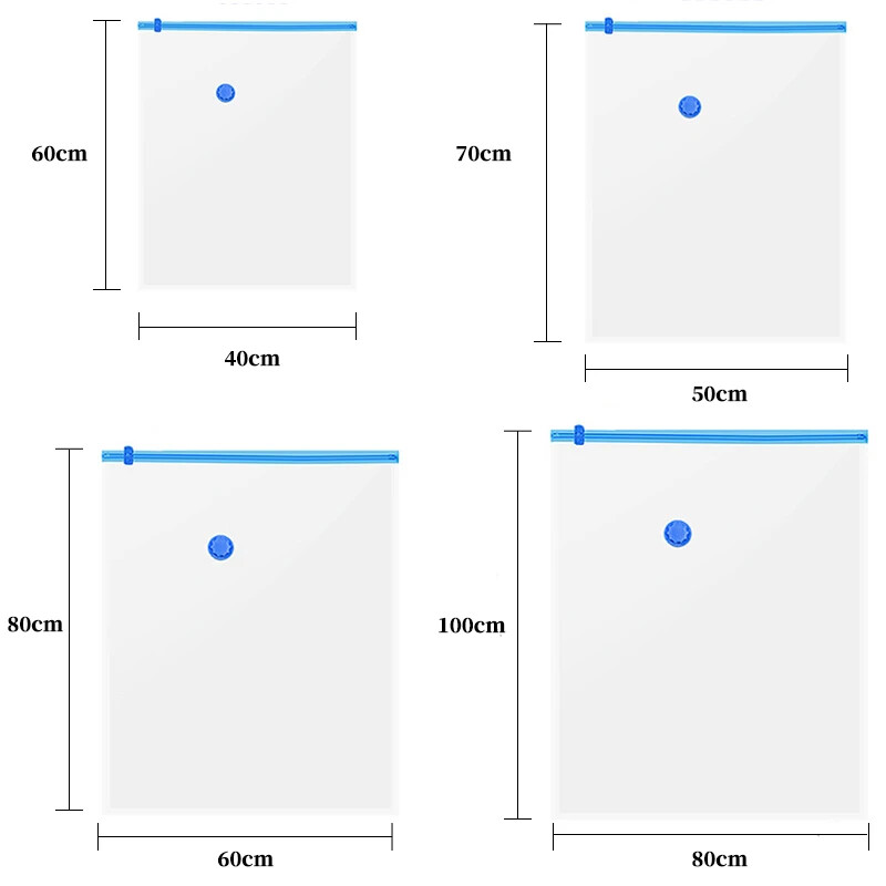 Saci de depozitare în vid Mai mult spațiu Economisește compresie Sigiliu de călătorie Fermoar pentru haine Perne Lenjerie de pat Dulap Organizator de acasă