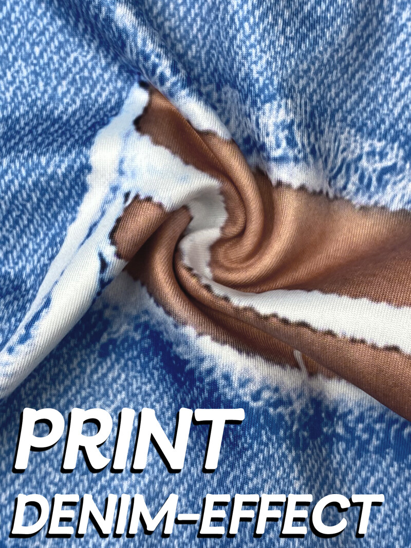 [Imitacija trapera] Ženske uske hlače veće veličine Uzorak s rupama Kreativni dizajn Visoko elastične tajice, modne ležerne karirane trenirke