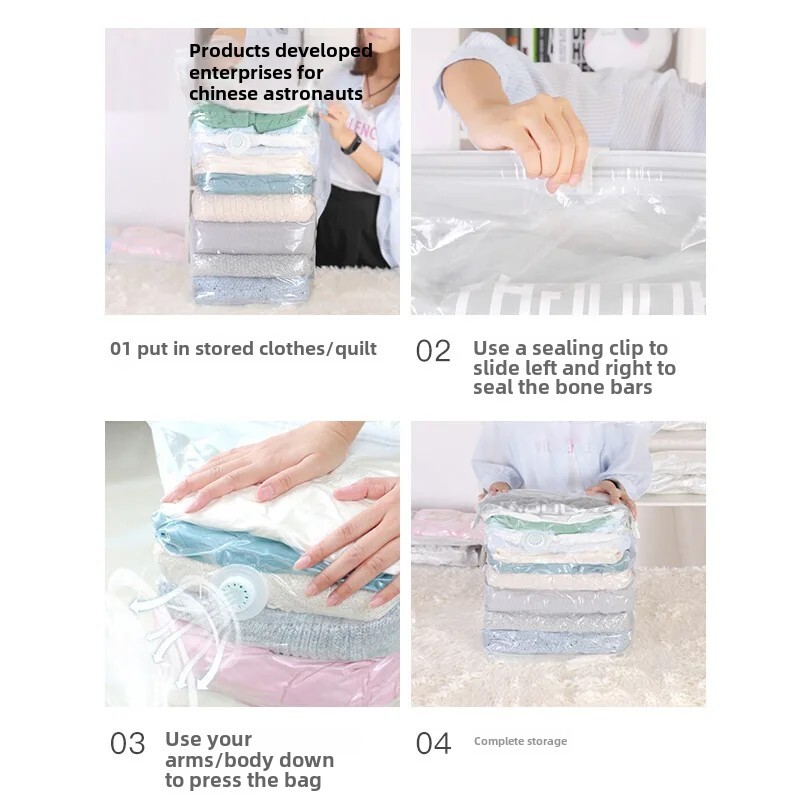 Saci de vid de compresie Depozitare cu extractor de aer de călătorie Organizator de haine 3D îngroșate Sac de compresie elastic pentru ambalare