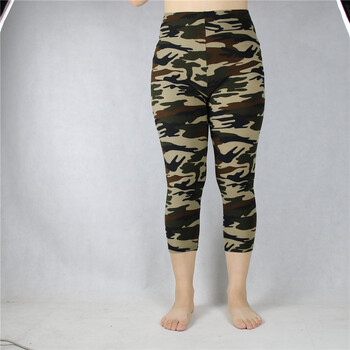 Γυναικείο κολάν Midcalf Capris Summer Military Camo Print 3/4 Crop Short Legins Παντελόνι μεγάλο μέγεθος 7xl 6xl 5xl Xs Γκρι Πράσινο Λευκό