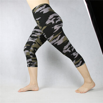 Γυναικείο κολάν Midcalf Capris Summer Military Camo Print 3/4 Crop Short Legins Παντελόνι μεγάλο μέγεθος 7xl 6xl 5xl Xs Γκρι Πράσινο Λευκό