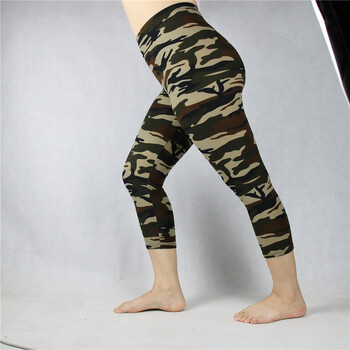 Γυναικείο κολάν Midcalf Capris Summer Military Camo Print 3/4 Crop Short Legins Παντελόνι μεγάλο μέγεθος 7xl 6xl 5xl Xs Γκρι Πράσινο Λευκό