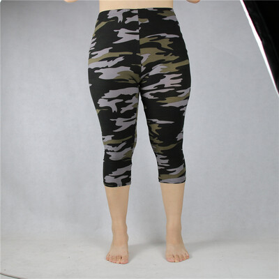 Ženske tajice Kapri hlače do sredine teleta, ljetne vojne kamuflažne hlače s printom 3/4, kratke hlače, velike veličine 7xl 6xl 5xl Xs Sivo Zeleno Bijele