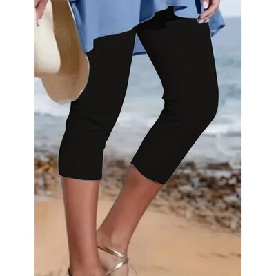 Plain Casual Vacation Capris Legging Komforts un mode pastāv līdzās, lai jūsu tērpam pievienotu bezgalīgas iespējas