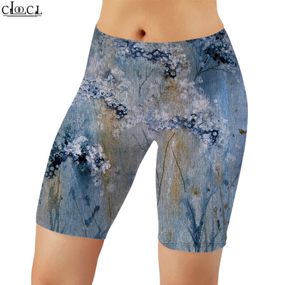 CLOOCL Női Legging Zöld Mintás 3D nyomtatott rövidnadrágok Női edzéshez Magas derekú, térdig érő nadrágok nyári rövidnadrágok 2022