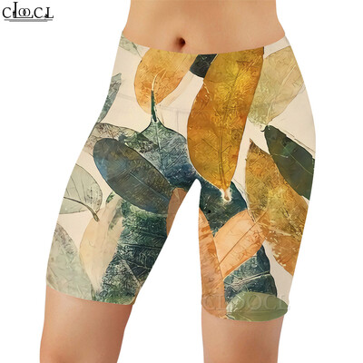 CLOOCL Női Legging Zöld Mintás 3D nyomtatott rövidnadrágok Női edzéshez Magas derekú, térdig érő nadrágok nyári rövidnadrágok 2022