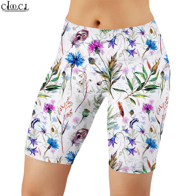 CLOOCL Női Legging Zöld Mintás 3D nyomtatott rövidnadrágok Női edzéshez Magas derekú, térdig érő nadrágok nyári rövidnadrágok 2022