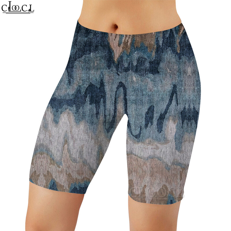 CLOOCL Női Legging Zöld Mintás 3D nyomtatott rövidnadrágok Női edzéshez Magas derekú, térdig érő nadrágok nyári rövidnadrágok 2022