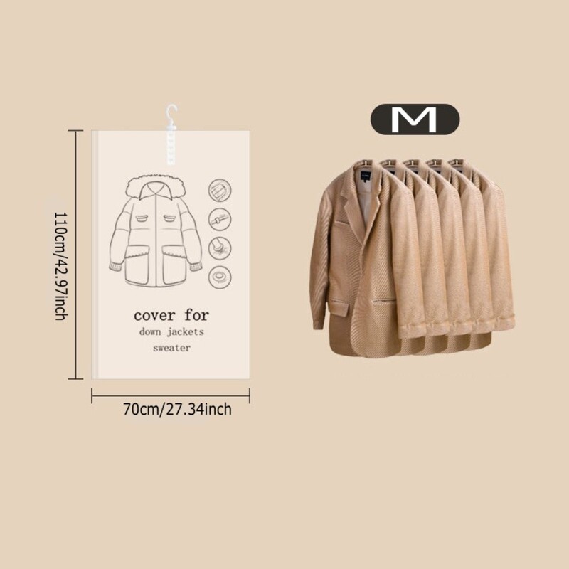 Saci reutilizabile pentru depozitare în vid pentru haine, paltoane, jachete, pungă de depozitare compresibilă agățată Saci economisind spațiu