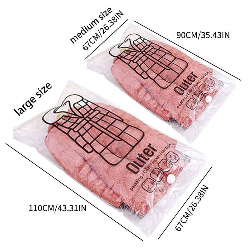 1 db akasztós vákuumtároló táskák Helytakarékos táskák ruhákhoz.