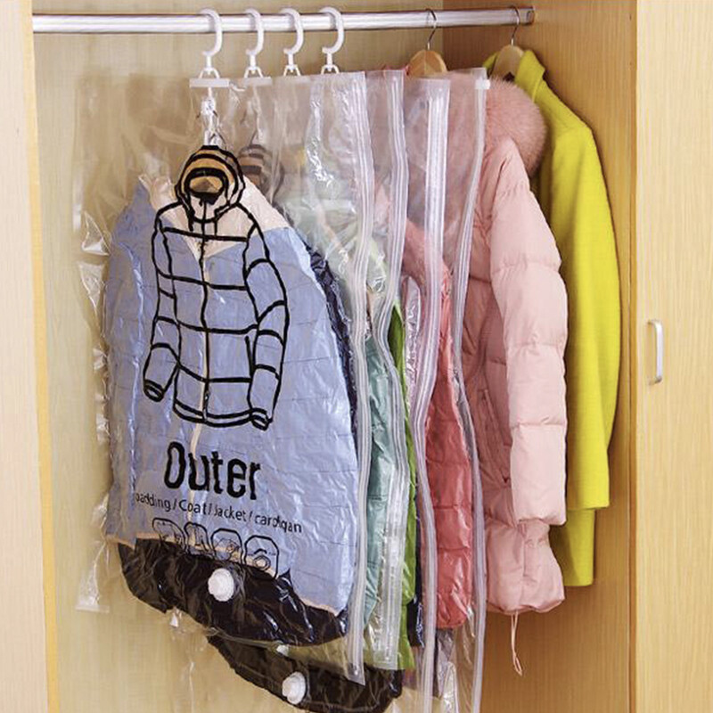 1 db akasztós vákuumtároló táskák Helytakarékos táskák ruhákhoz.