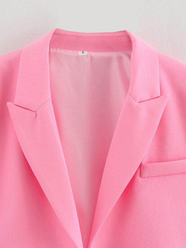 KAOPU ZA Žene s podstavljenim ramenima skraćeni blejzer vintage ovratnik na preklop dugih rukava ženska gornja odjeća chic veste femme