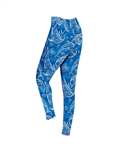 Ljetne hlače s printom morskih životinja Streetwear Tajice Ženska Y2k odjeća Svježe tajice Hlače Push up tajice za fitness Dropshipping