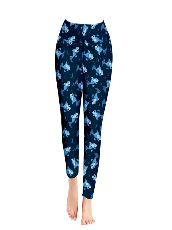 Ljetne hlače s printom morskih životinja Streetwear Tajice Ženska Y2k odjeća Svježe tajice Hlače Push up tajice za fitness Dropshipping