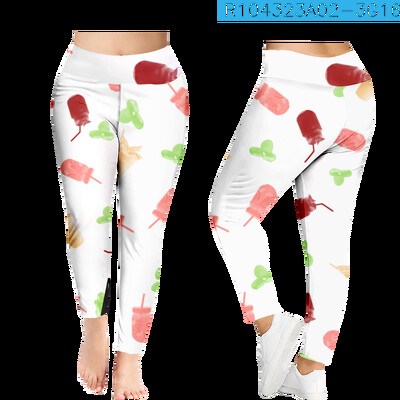 Ljetne hlače s voćnim printom Tajice za teretanu Svježa modna ulična odjeća Ženske Y2K hlače Seksi hlače Rastezljive fitness Push up tajice