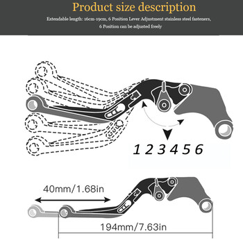 ΓΙΑ Honda CBR600RR CBR600 RR 2003-2005 2006 Συμπλέκτης χειρόφρενου μοτοσικλέτας Ρυθμιζόμενος μοχλός Λαβή Αναδιπλούμενος επεκτεινόμενος μοχλός λαβής