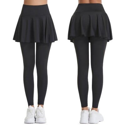Fusta cu pantaloni de yoga pentru femei, jambiere de rechin, modelare, yoga, fitness, buzunare fără sudură, ocazional, tenis, sport, pantaloni tăiați, pantaloni