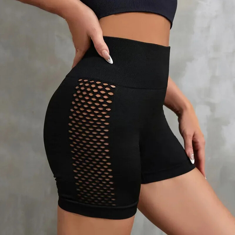 Pantaloni scurți sexy pentru femei, pantaloni scurți elastici subțiri, fără sudură, pentru fitness, cu talie înaltă, cu ridicare a șoldului, antrenament de gimnastică, pantaloni scurți de modă yoga