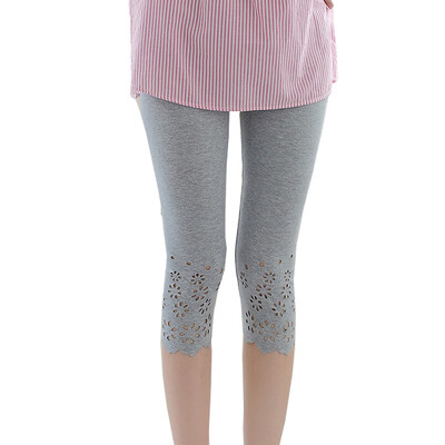 Leggings scurti elastici de vară pentru femei, tricotate din bumbac, pantaloni cu flori scobiți, pantaloni scurti drăguți pentru femei, pantaloni solizi de siguranță