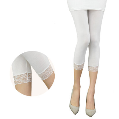Õhukesed pitsid Lühikesed säärised Suvised Jeggings Naiste Püksid Bodycon Kärbitud Capris Skinny Säärised Must Valge Push Up Püksid Elastsed