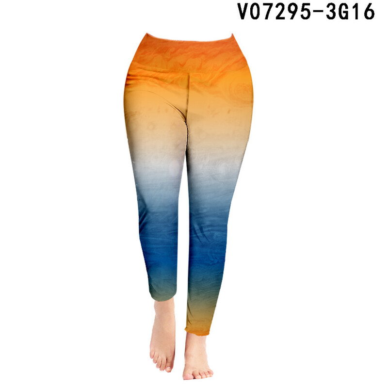 Hlače s ljetnim gradijentnim printom Ulične tajice Ženske Y2k Odjeća Hulahopke Joggers Hlače za fitnes Push up Tajice Dropshipping