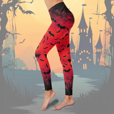 Jambiere pentru femei Halloween Imprimare 3D Pantaloni gotici cu talie înaltă Pantaloni pentru yoga alergare Fitness Pantaloni elastici atletici Pantaloni