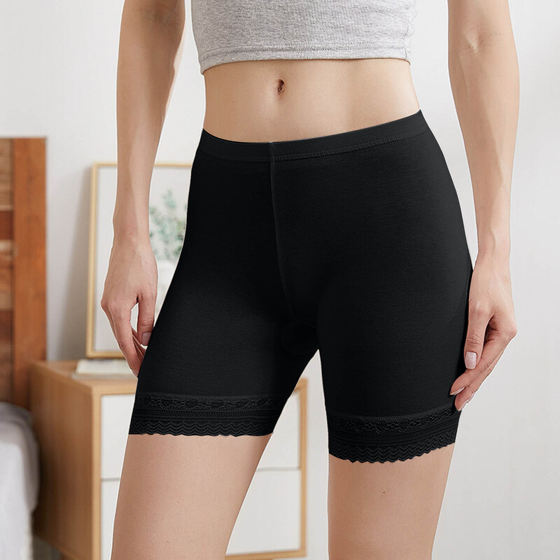 Augstas jostasvietas vēdera kontroles apakšbikses Mežģīņu slīdošie šorti apakškleitām Sieviešu pret nobrāzumu apakšveļa novājēšanu, elastīgu formu