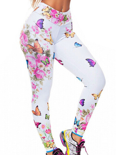 Αθλητικό κολάν Γυναικεία κολάν για τρέξιμο Νέο χρώμα κολάν με στάμπα πεταλούδα Παντελόνι ψηλόμεσο μεγάλο μέγεθος ελαστικό τζέγκινγκ γυμναστικής