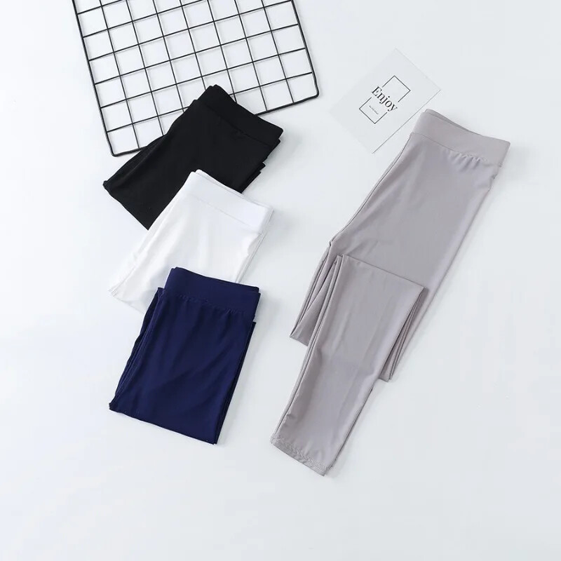 Najlonske ledeno svilene tajice Ženske tajice visokog struka Velike veličine Elastične uske vanjske hlače Ljetne tanke tajice