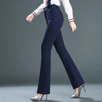 Ψηλόμεσο Office Flare Παντελόνι Slim Casual Παντελόνι Strecth OL Boot Cut Pantalones New Women Spodnie Korea Formal Skinny Broek