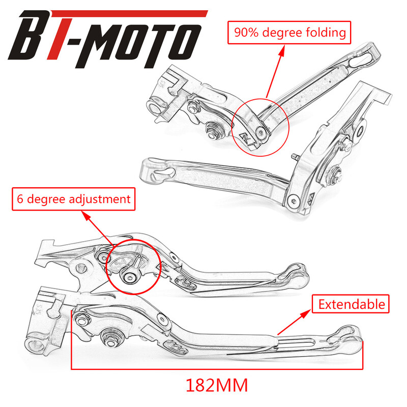 Paredzēts Yamaha MT-03 MT 03 MT03 2005-2014 TDM 900 TDM900 2005-2011 XT660 XT 660 Z Tenere XT660Z 2008-2015 Salokāmas bremžu sajūga svira
