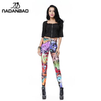 NADANBAO Νέας σχεδίασης Leggins Fashion Elastic Graffiti Spray Digital Leggins Γυναικεία κολάν Γυναικεία παντελόνια