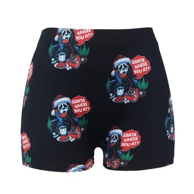 Pantaloni scurți de yoga fără cusături Ghost Pantaloni scurți cu craniu cu imprimare de litere de Halloween pentru femei Pantaloni de sport cu talie înaltă Leggings cu ridicare a fundului