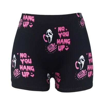 Pantaloni scurți de yoga fără cusături Ghost Pantaloni scurți cu craniu cu imprimare de litere de Halloween pentru femei Pantaloni de sport cu talie înaltă Leggings cu ridicare a fundului