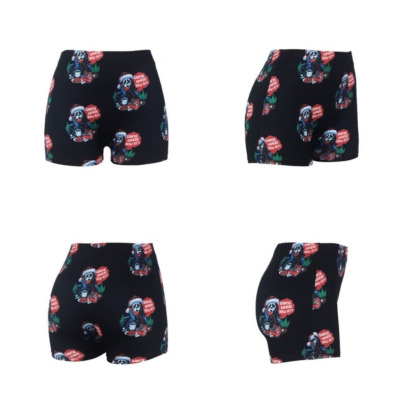 Pantaloni scurți de yoga fără cusături Ghost Pantaloni scurți cu craniu cu imprimare de litere de Halloween pentru femei Pantaloni de sport cu talie înaltă Leggings cu ridicare a fundului