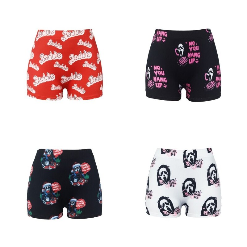 Pantaloni scurți de yoga fără cusături Ghost Pantaloni scurți cu craniu cu imprimare de litere de Halloween pentru femei Pantaloni de sport cu talie înaltă Leggings cu ridicare a fundului