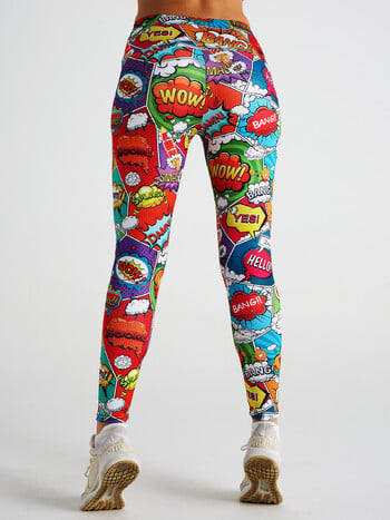 NADANBAO Funny Boom Leggings Χαριτωμένα γράμματα κινουμένων σχεδίων 3D εκτυπωμένο κολάν για εσωτερικούς χώρους Παντελόνια γιόγκα για τζόκινγκ Αθλητικά ρούχα γυμναστικής