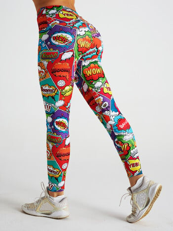 NADANBAO Funny Boom Leggings Χαριτωμένα γράμματα κινουμένων σχεδίων 3D εκτυπωμένο κολάν για εσωτερικούς χώρους Παντελόνια γιόγκα για τζόκινγκ Αθλητικά ρούχα γυμναστικής