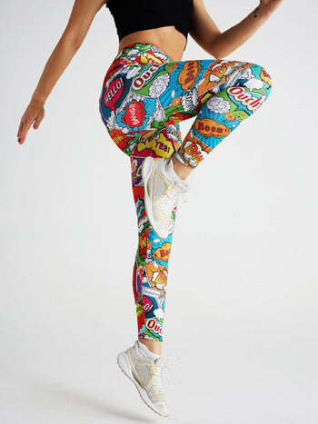 NADANBAO Funny Boom Leggings Χαριτωμένα γράμματα κινουμένων σχεδίων 3D εκτυπωμένο κολάν για εσωτερικούς χώρους Παντελόνια γιόγκα για τζόκινγκ Αθλητικά ρούχα γυμναστικής