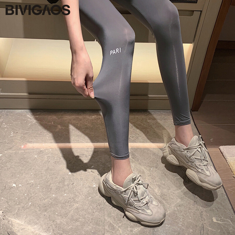 BIVIGAOS Nove ljetne ultra-tanke Ice Silky Leggings Ženske tanke rastezljive prozračne tajice za fitness Seksi uske tajice za vježbanje