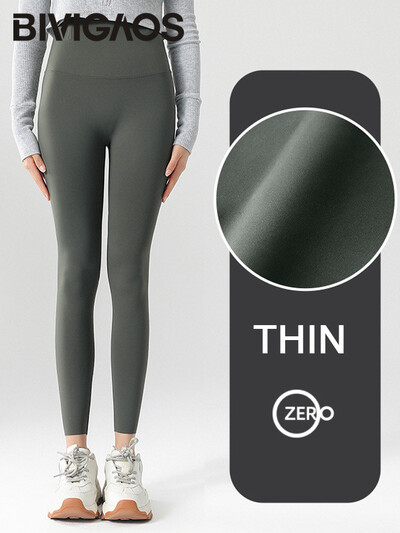 BIVIGAOS, primăvară vară, colanți subțiri, fără urme, cu rechin, pentru femei, cu talie înaltă, fără sudură, subțiri, strânși pe piele, colanți de fitness sport