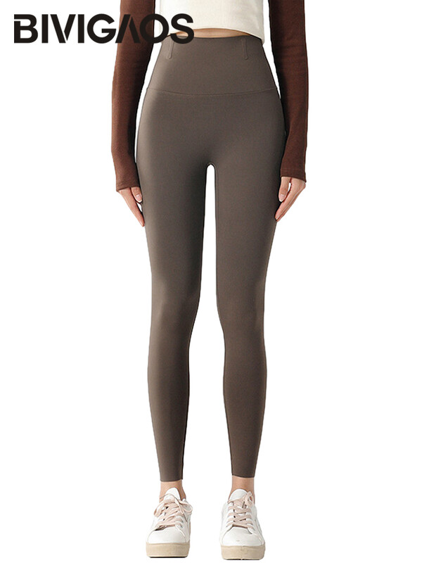 BIVIGAOS, primăvară vară, colanți subțiri, fără urme, cu rechin, pentru femei, cu talie înaltă, fără sudură, subțiri, strânși pe piele, colanți de fitness sport