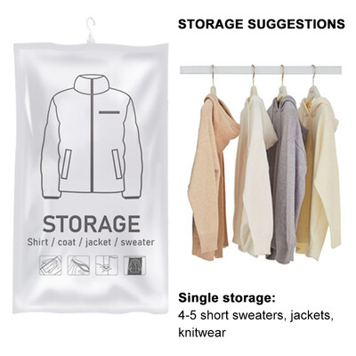 Κρεμαστά τσάντα αποθήκευσης κενού Σφραγίδα αποθήκευσης Τσάντες ρούχων για κοστούμια Παλτό φορέματος ή μπουφάν Οργανωτή ντουλάπας