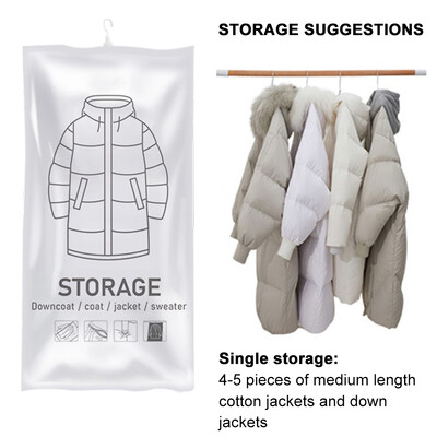Κρεμαστά τσάντα αποθήκευσης κενού Σφραγίδα αποθήκευσης Τσάντες ρούχων για κοστούμια Παλτό φορέματος ή μπουφάν Οργανωτή ντουλάπας