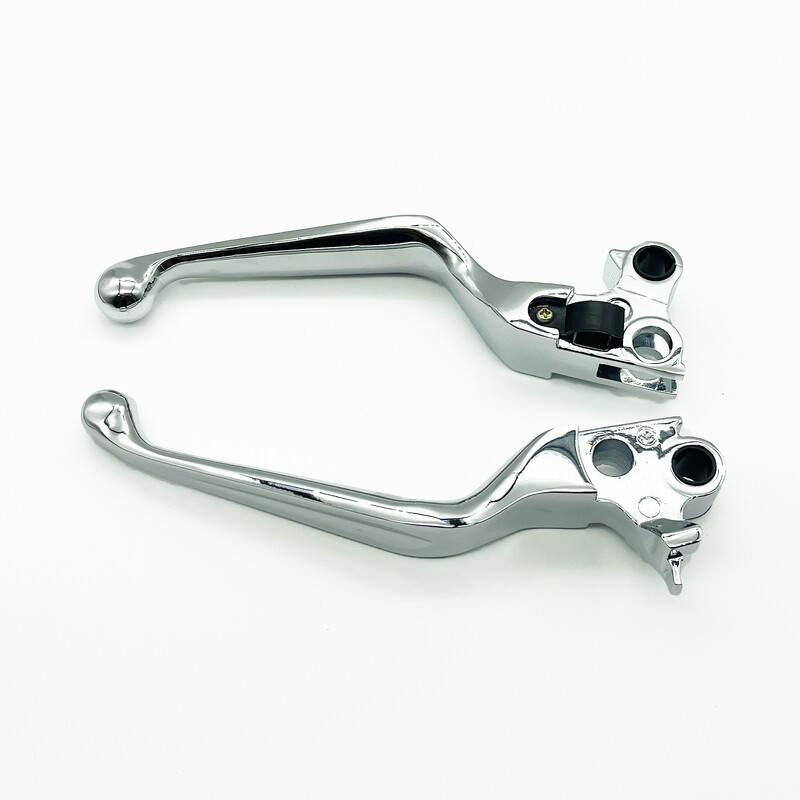 Motorkerékpár fék kuplung kézi karok fekete króm Harley Touring Road Kinghez 1996-2007 Sportster 1996-2003 Softail FatBoy