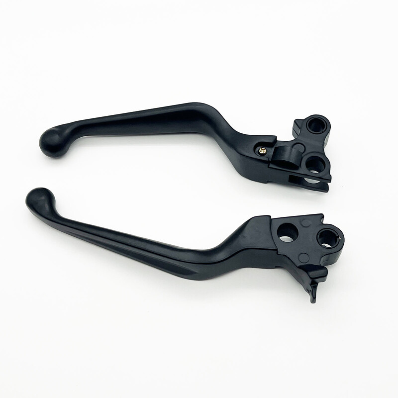 Motorkerékpár fék kuplung kézi karok fekete króm Harley Touring Road Kinghez 1996-2007 Sportster 1996-2003 Softail FatBoy