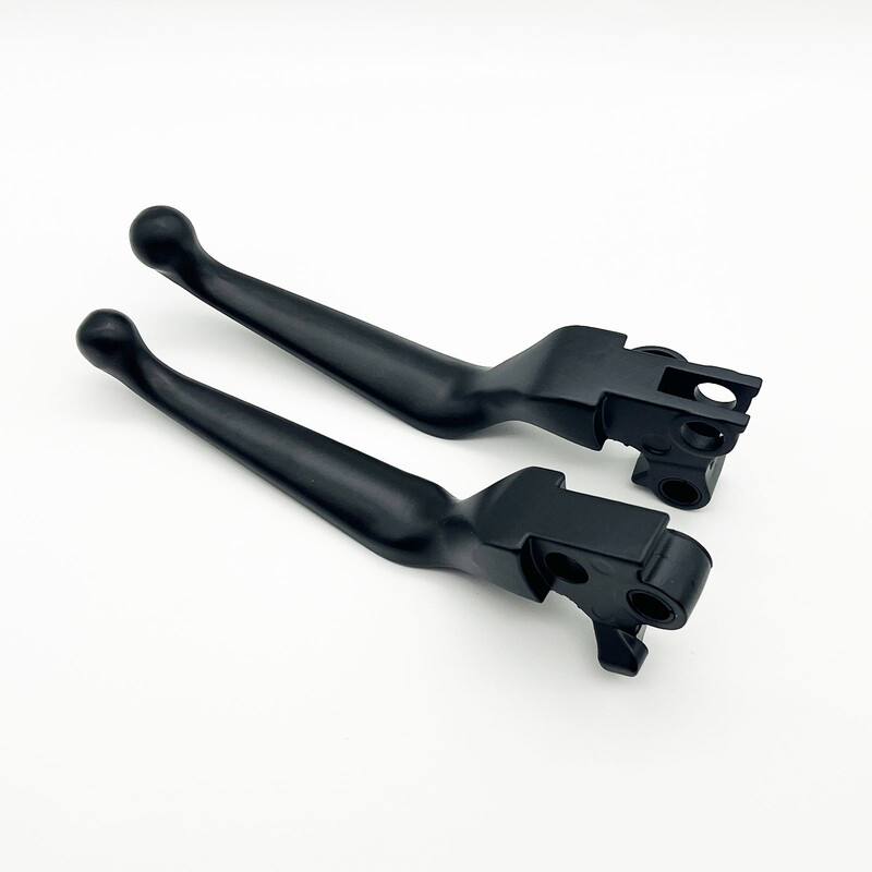 Motorkerékpár fék kuplung kézi karok fekete króm Harley Touring Road Kinghez 1996-2007 Sportster 1996-2003 Softail FatBoy